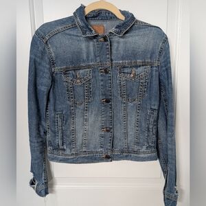 American Eagle Outfitters Ripped Blue Jean Jacket